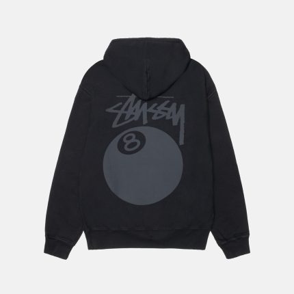 8 BALL HOODIE PIGMENT DYED BLACK