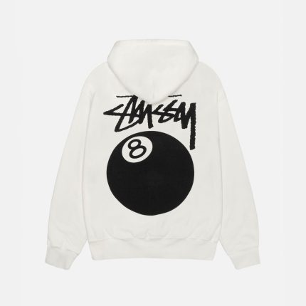 8 BALL HOODIE PIGMENT DYED WHITE