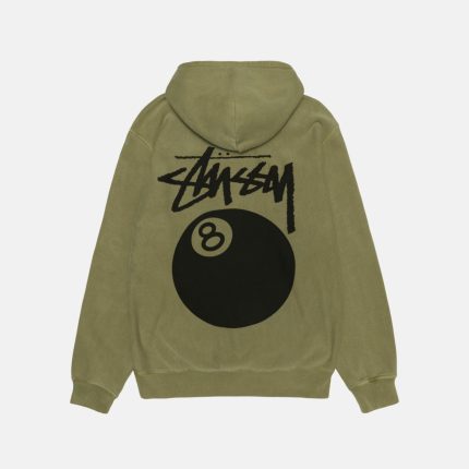 8 BALL HOODIE PIGMENT DYED OLIVE