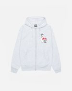 KINGPIN ZIP HOODIE WHITE