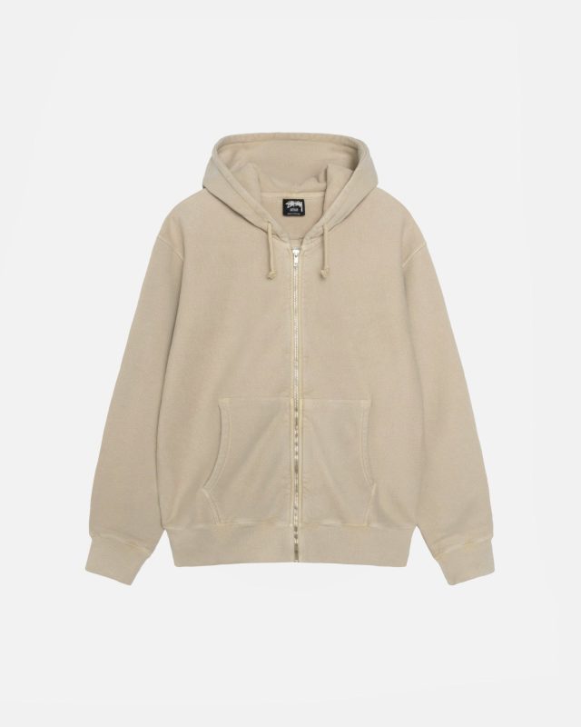 BUANA ZIP HOODIE PIGMENT DYED KHAKI