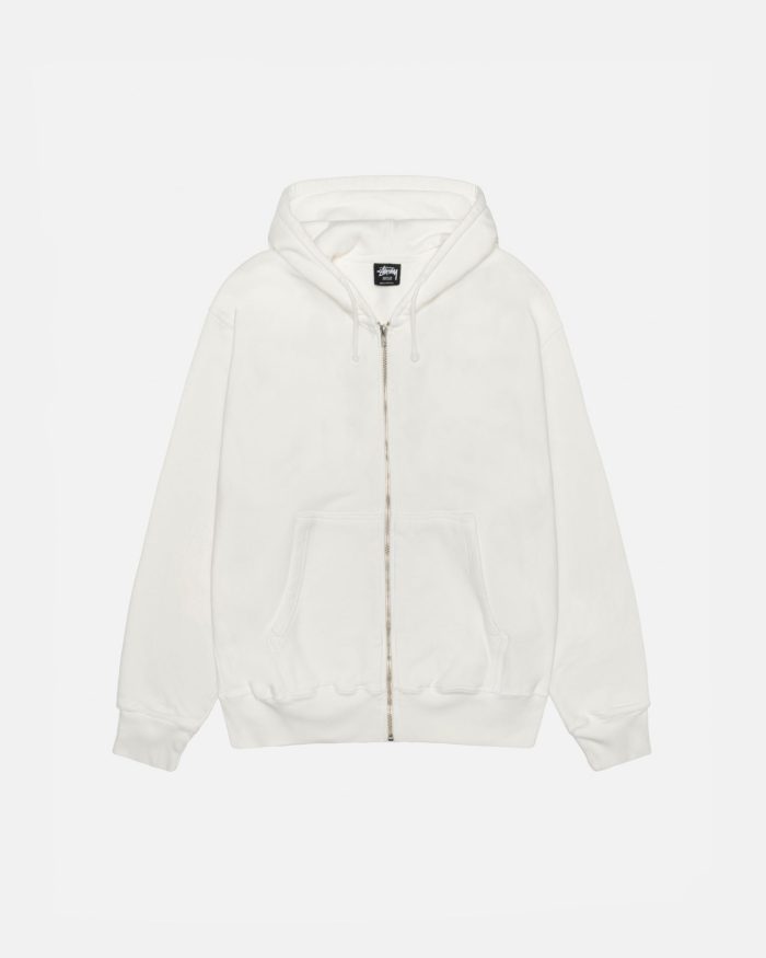 BUANA ZIP HOODIE PIGMENT DYED WHITE