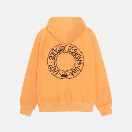 BUANA ZIP HOODIE PIGMENT DYED ORANGE