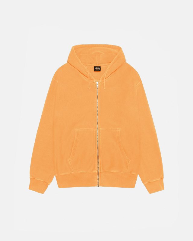 BUANA ZIP HOODIE PIGMENT DYED ORANGE