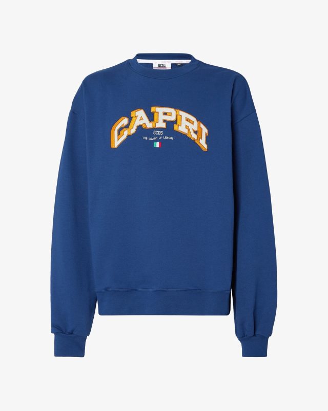 Felpa girocollo oversize Capri blu