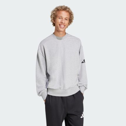 Felpa Essentials Loose Fit 3 Bar Logo Grey