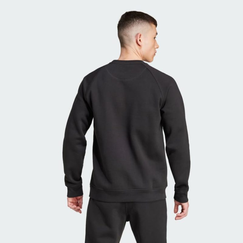 Felpa Trefoil Essentials Crew Nero