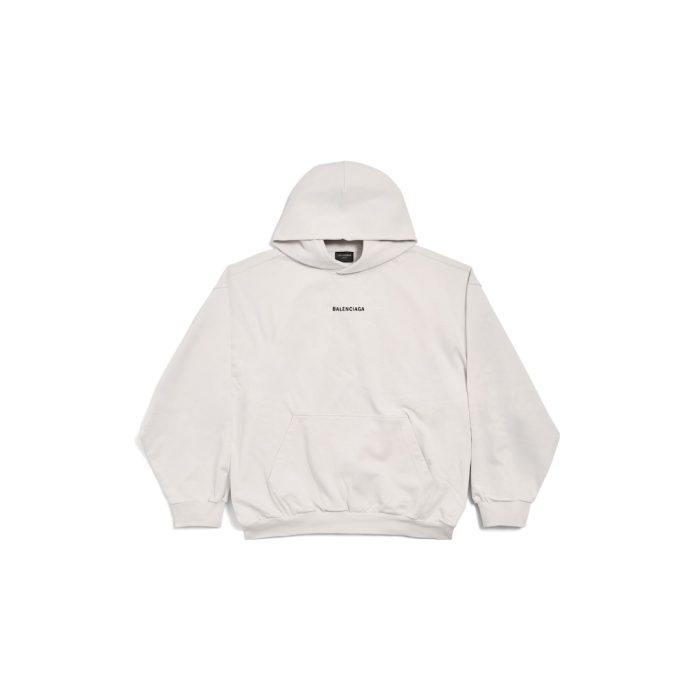 New Balenciaga Back Hoodie Medium Fit in Off White