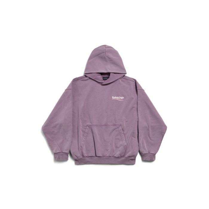 Men's Political Campaign Hoodie Medium Fit in Faded Purple