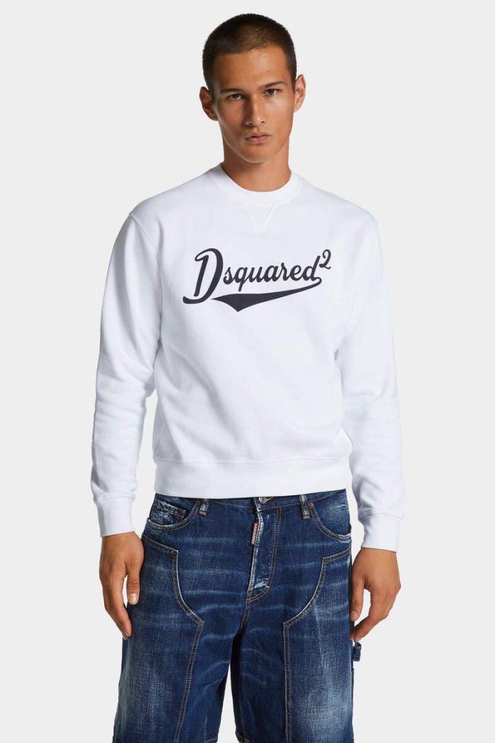 Cool Fit Crewneck Velvet Logo Sweatshirt White