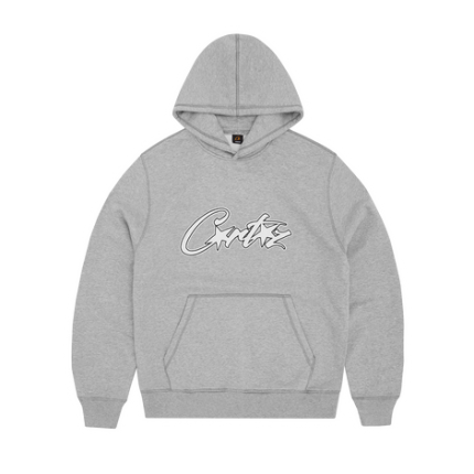 SATIN ALLSTARZ APPLIQUÉ HOODIE GREY