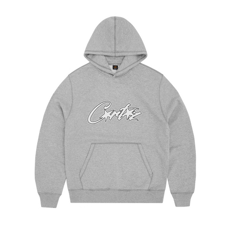 SATIN ALLSTARZ APPLIQUÉ HOODIE GREY