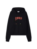 felpa nera con cappuccio e motivo arrow off-white™ c/o ac milan