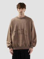 Felpa girocollo con logo lavato