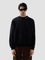 Felpa girocollo lavata con logo