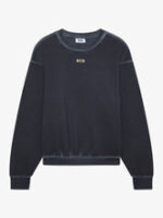 Felpa girocollo con logo patch