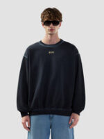 Felpa girocollo con logo patch