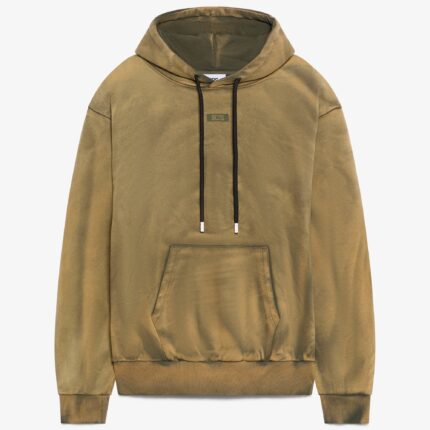 Felpa con cappuccio solarizzata con logo patch