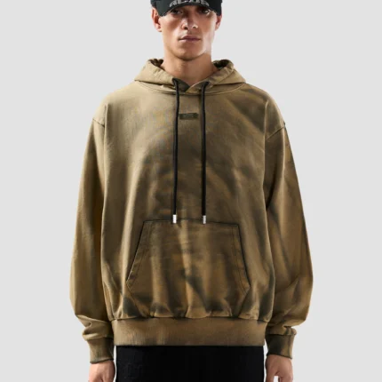 Felpa con cappuccio solarizzata con logo patch