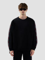 Felpa girocollo con logo a nastro