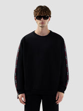 Felpa girocollo con logo a nastro