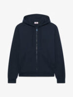 Felpa con cappuccio e zip intera con nastro logo