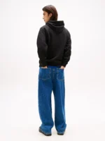 Felpa con cappuccio ricamato Nero