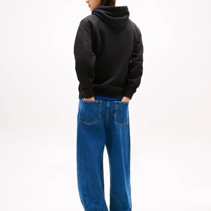 Felpa con cappuccio ricamato Nero