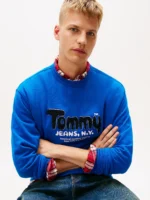 Felpa vestibilità rilassata con bouclé blu