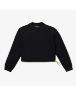Felpa Lacoste nera con coulisse e vestibilità ampia