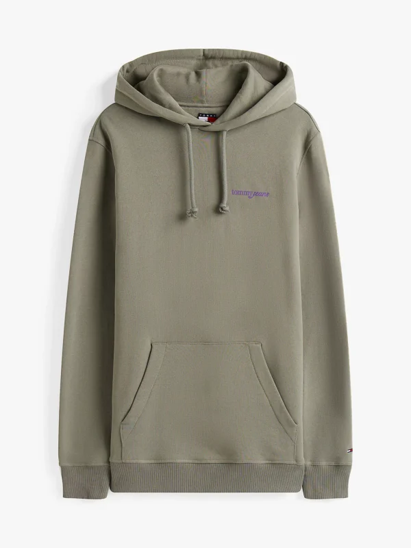 Felpa con cappuccio in spugna con logo Utility Sage