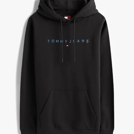 Felpa con cappuccio ricamato Nero