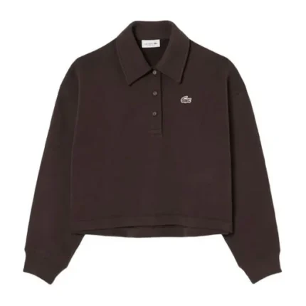 Felpe a collo alto marroni da donna Lacoste