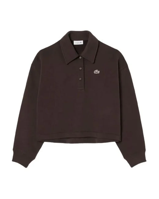 Felpe a collo alto marroni da donna Lacoste