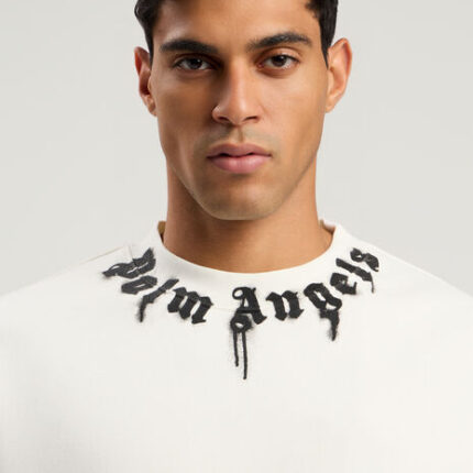 Felpa girocollo con collo regolabile BIANCA