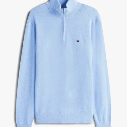 Pullover con collo a lupetto e mezza zip