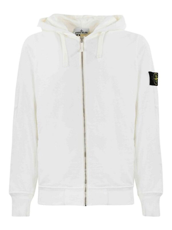 Stone Island Felpa con zip Bianco Uomo