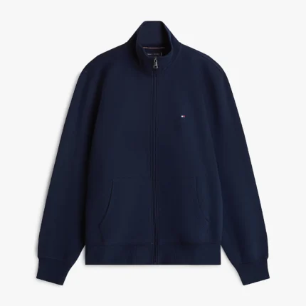 Sweatshirt with Full Zip and Stand-Up Collar