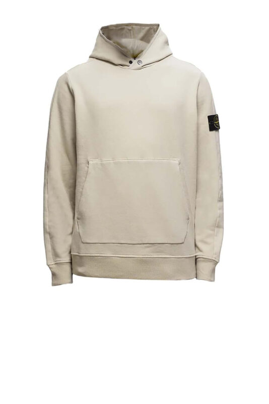 Stone Island Felpa Con Cappuccio Panna Uomo