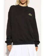 Felpa nera da donna Lacoste