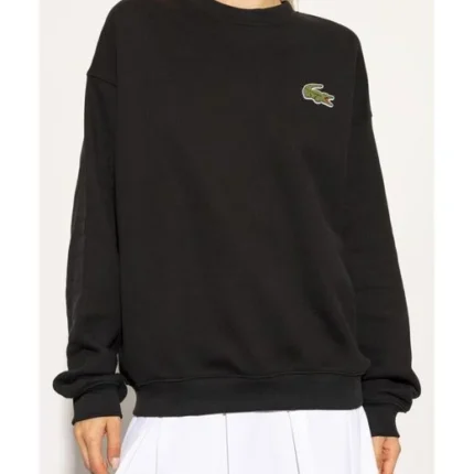 Felpa nera da donna Lacoste