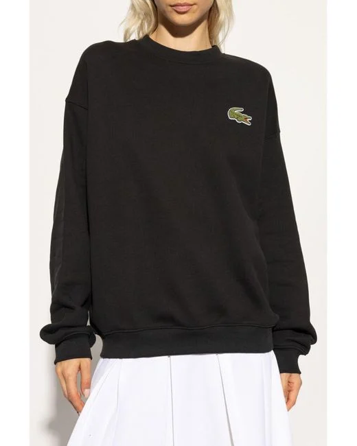 Felpa nera da donna Lacoste