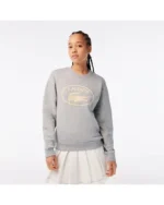 Felpa da donna in pile di cotone biologico grigio