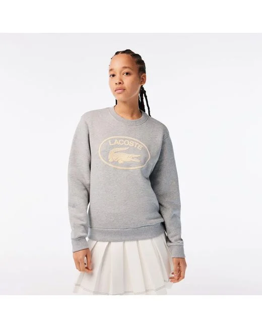 Felpa da donna in pile di cotone biologico grigio