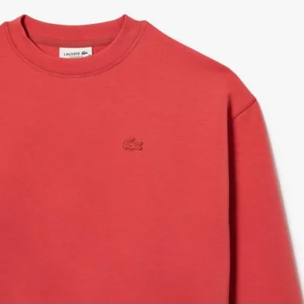 Felpa oversize in cotone rosso da donna Lacoste
