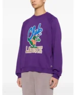 Felpa con cappuccio Lacoste da donna con stampa grafica viola